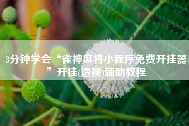 3分钟学会“雀神麻将小程序免费开挂器”开挂(透视)辅助教程