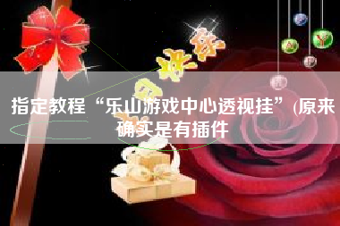 指定教程“乐山游戏中心透视挂”(原来确实是有插件