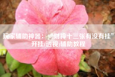 玩家辅助神器：“财神十三张有没有挂	”开挂(透视)辅助教程