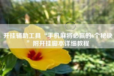 开挂辅助工具“手机麻将必赢的6个秘诀”附开挂脚本详细教程