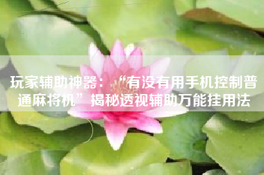 玩家辅助神器：“有没有用手机控制普通麻将机”揭秘透视辅助万能挂用法