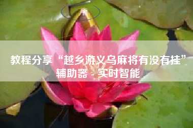 教程分享“越乡游义乌麻将有没有挂”辅助器 - 实时智能