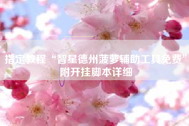 指定教程“智星德州菠萝辅助工具免费”附开挂脚本详细