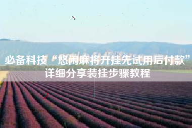 必备科技“悠闲麻将开挂先试用后付款”详细分享装挂步骤教程