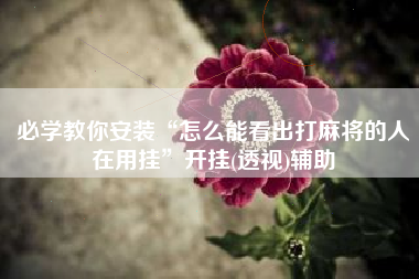 必学教你安装“怎么能看出打麻将的人在用挂	”开挂(透视)辅助