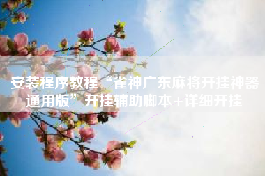 安装程序教程“雀神广东麻将开挂神器通用版”开挂辅助脚本+详细开挂