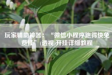 玩家辅助神器：“微信小程序跑得快免费挂	”(透视)开挂详细教程