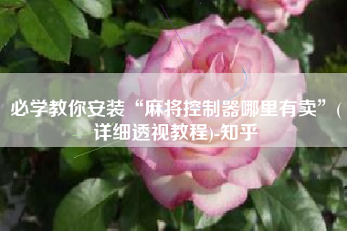 必学教你安装“麻将控制器哪里有卖”(详细透视教程)-知乎