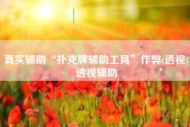 真实辅助“扑克牌辅助工具	”作弊(透视)透视辅助