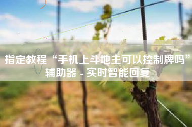 指定教程“手机上斗地主可以控制牌吗”辅助器 - 实时智能回复