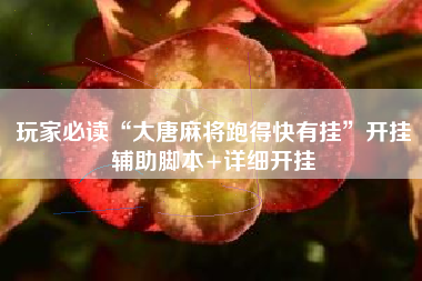 玩家必读“大唐麻将跑得快有挂”开挂辅助脚本+详细开挂