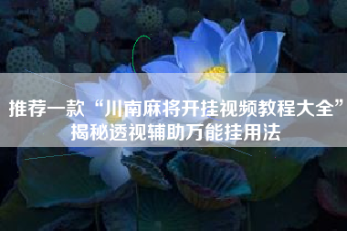 推荐一款“川南麻将开挂视频教程大全”揭秘透视辅助万能挂用法